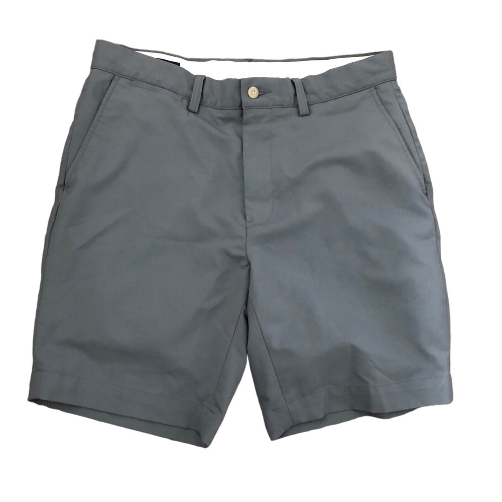 Polo Ralph Lauren Mens Flat Front Golf Shorts Size 33 Classic Fit Gray Polyester